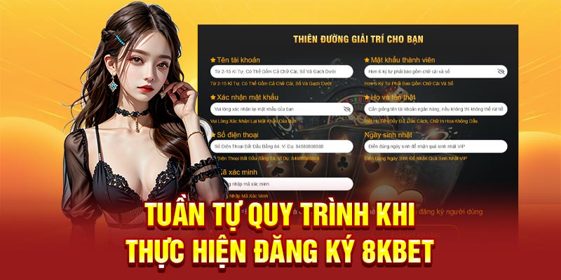 Tuần tự quy trình khi thực hiện đăng ký 8KBET